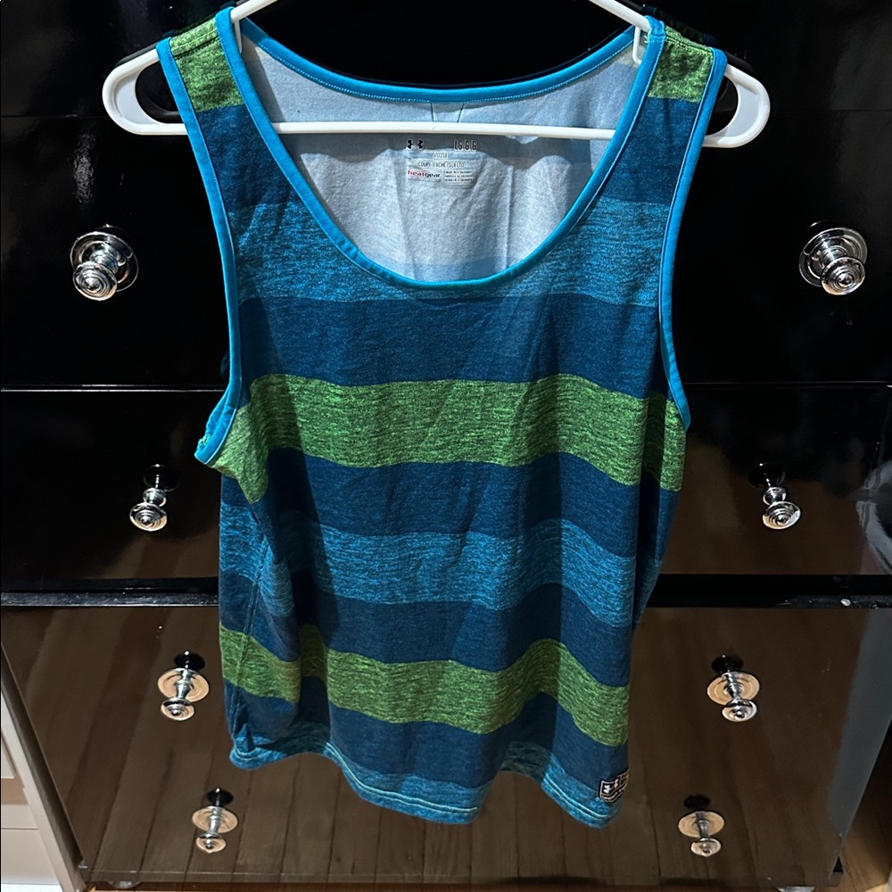 Under Armour Striped Blue and Green Tank Top